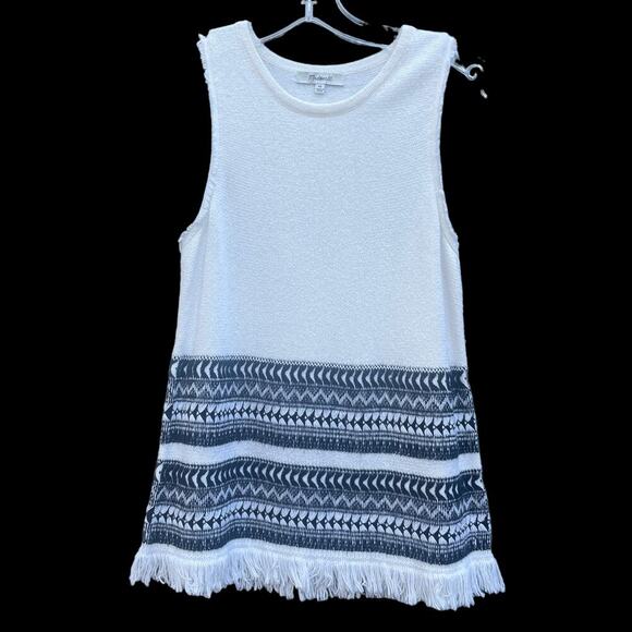 Madewell Villagrove Sweater Fringed Tank in Bright Ivory  - Size XS - Picture 2 of 16
